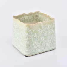porcelana tarro de vela de cerámica cuadrada esmaltada variable fabricante