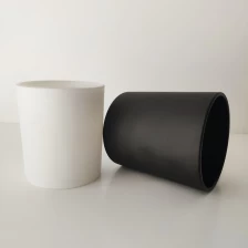 porcelana frascos de velas de vidrio blanco y negro en forma de cilindro fabricante