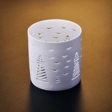 Cina white ceramic candle holder for wedding produttore