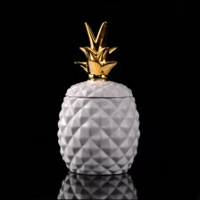 China white glazing candle holder pinapple candle jar with lid manufacturer