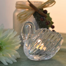 Chine white swan glass candle holder fabricant