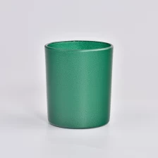 China wholeale home decor Glass Candle Jars popular green glass candle vessel manufacturer