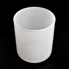 中国 批发蜡烛罐白色玻璃，圆形蜡烛船 制造商