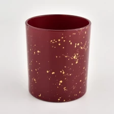 China Großhandel Zylinder-Kerzengefäß mit goldener Dekoration Hersteller