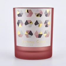 China wholesale frosted glass candle vessel 300ml electroplated glass candle jar manufacturer