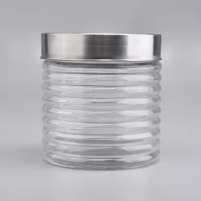 China wholesale glass candle jar with metal lid manufacturer