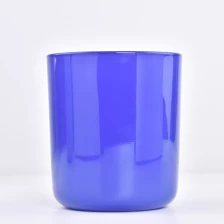 China wholesale glass jar for candles blue color candle holder manufacturer