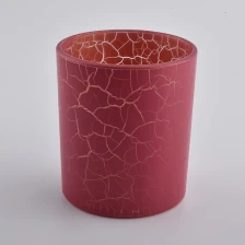 China wholesale red crack glass candle jars manufacturer fabricante