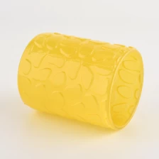China Jarra de vela de vidro amarelo 10 onças de vela de vidro atacado fabricante