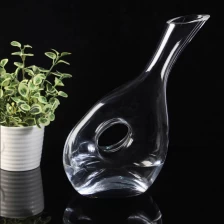 China 1500 ml oblique bottom lead free crystal glass decanter with hole manufacturer