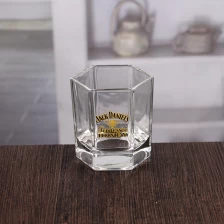 China 150ML hexagon fine whiskey glasses customized decal logo manufacturer