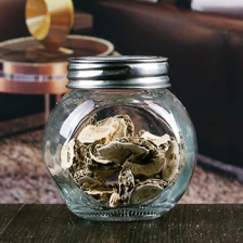 China 200 ml flat body clear glass jam jar with screw metal lids manufacturer