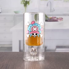 China 250ml 8oz personalised decal heat resistant glass double wall tumbler wholesale manufacturer