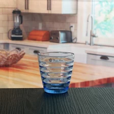 China 6oz blue glasses drinking cup machine make make colored glass cup manufacturer