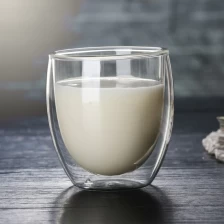 Çin 8 Ounce Double Wall Coffee Cup 250ml Clear Glass Double-Wall Insulated Glasses üretici firma