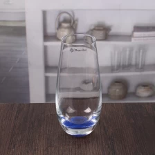 China 8 oz drinking water glass blue bottom glass tumbler wholesale manufacturer