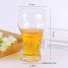 porcelana Popular bar proveedor de cerveza de vidrio tazas taza del fútbol tazas de cristal de altura por mayor fabricante