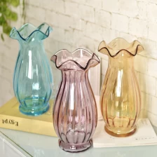 China Blaue Vasen zu verkaufen klare Vasen Kunst Glasvasen Großhandel Hersteller