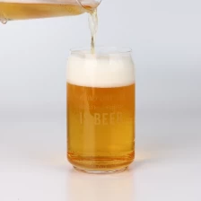 China Can Shaped Glass Cup Drinking Glasses Set 16oz Beer Can Glass Tumbler manufacturer