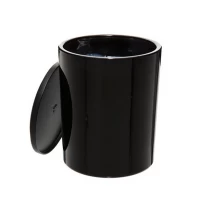 China China black candle jar manufacturer wholesale custom matt black glass candle jar with lid manufacturer