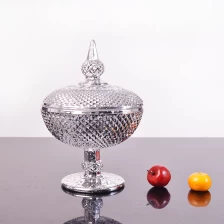 porcelana China electrochapado proveedor de vidrio, plata Galvano de cristal caramelo recipiente, fabricante de cristal de plata fabricante