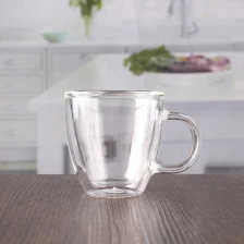 China China hand blown 170ml double walled coffee mugs with handle wholesale manufacturer