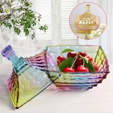 China China high end glass candy bowl fashion creative candy cans wholesale manufacturer