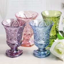porcelana China de Importación vasos de jugo pequeña fábrica de tazas de cristal de colores al por mayor fabricante