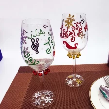 الصين عيد الميلاد كؤوس النبيذ الرسم على الزجاج لطلاء الخبز كؤوس النبيذ بالجملة الصانع