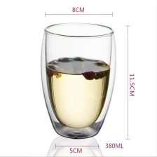 Çin Double Wall Cups Glass 12oz Insulated Thermal Glasses For Tea, Coffee, Latte, Cappucino, Cafe, Milk üretici firma