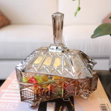 China European classic plating glass compote candy jar supplier manufacturer