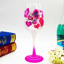 Çin Funky boyalı kadeh şarap cam tedarikçisi üretici firma