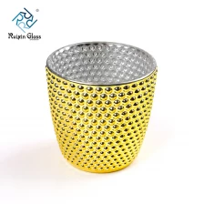 China Gold Granules 10OZ Electroplating Candle Container Factory manufacturer