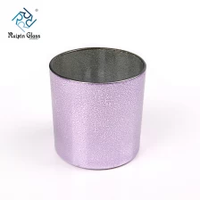 China Granule Electroplating Spray 15OZ Purple  Glass Candle Container In Bulk manufacturer