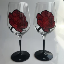 China taças de vinho e pinturas de vidro pintados à mão design copo de vidro grosso fabricante