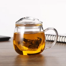 China Hittebestendig duidelijke kopje thee met deksels groothandel fabrikant