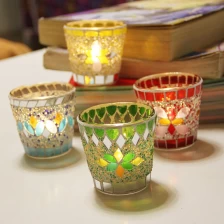 China Mosaico fabricante de suportes de vela votiva de vidro fabricante