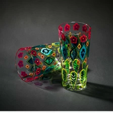 porcelana Pintado vasos para beber y vidrio pintado taza por mayor pintados con proveedor vasos fabricante