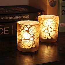 China Retro light gold candle holder wholesale,stained glass candle holders manufacturer