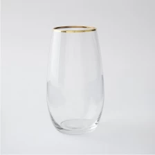 porcelana Shenzhen la cristalería proveedor vidrio timbales con borde oro fabricante