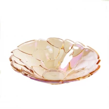 China Steine ​​Spleißen geformt Gold und Silber Glas Obst Platten zum Verkauf Hersteller