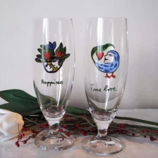 porcelana tazas transparentes personalizada copas de vino pintadas a mano de cristal de encargo al por mayor de la taza fabricante