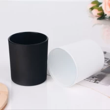 الصين White Black Colored 8oz Glass Candle Holder Jars Container For Candle Making الصانع