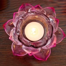 중국 도매 핑크 크리스탈 연꽃 캔들 홀더 제조업체
