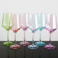 Çin Makine 6 kristal renkli şarap stemware çok renkli gözlük goblet toptan üretici firma