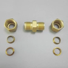 Chine 7 male Thread Hexagon Equal Double Ferrule 10mm Compression Brass Tube Fitting fabricant