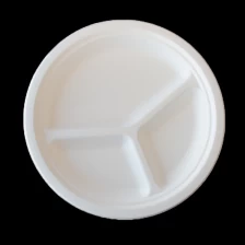 China 3 compartment biodegradable sugarcane bagasse plates supplier manufacturer