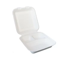 China 8 inch 3 compartment bagasse take out container food box manufacturer manufacturer