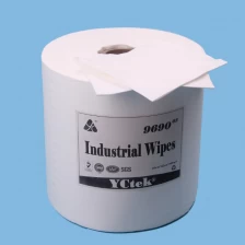 China 56gsm Non Woven Fabric Woodpulp Polyester Industrial Cleaning Wipes Roll manufacturer