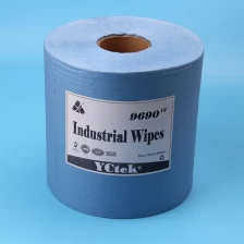 中国 水刺无纺布蓝色工业清洁辊湿巾 制造商